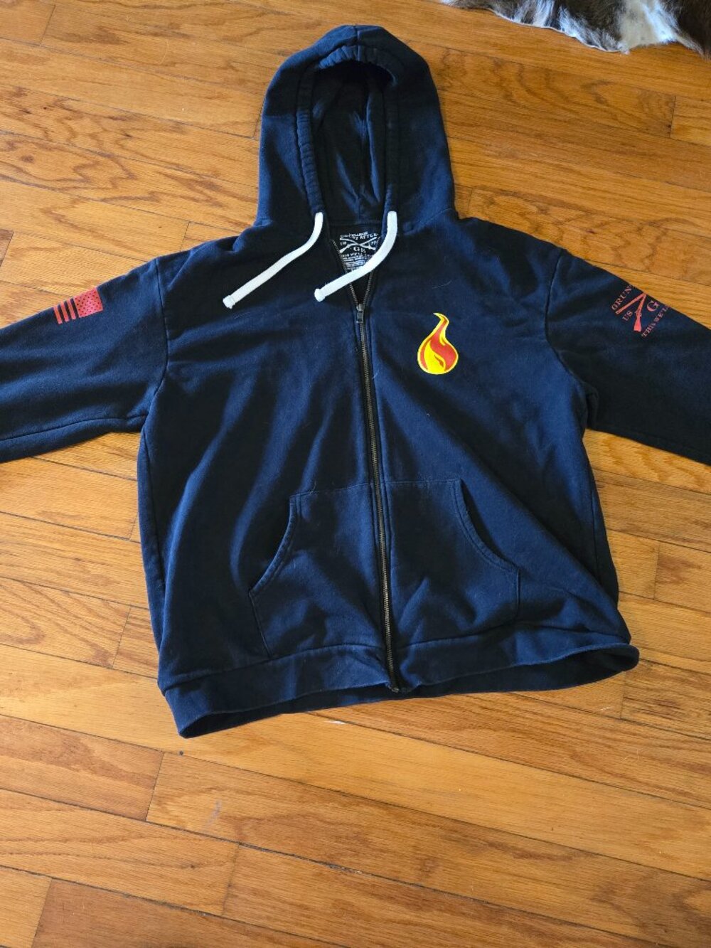 Grunt Style Black Zip Hoodie  XXL